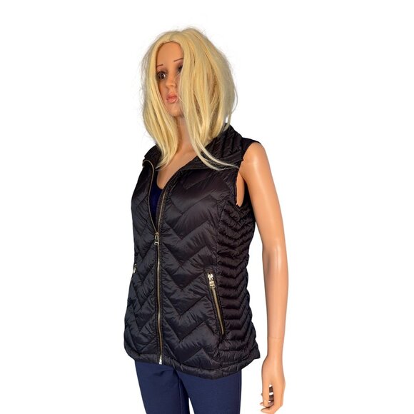 Calvin Klein Performance Premium Down Puffer Vest W's M Black Full Zip Packable - Picture 4 of 14